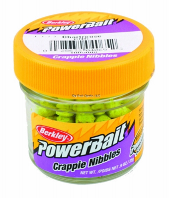 PowerBait Crappie Nibbles Fishing Bait, Chartreuse Color, 9 Ounce Container