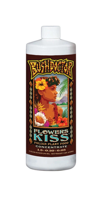 Bush Doctor Flowers Kiss Organic Liquid Fertilizer, 1 Quart, 1.0-0.30-0.05