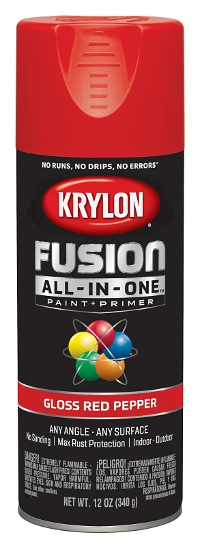 Fusion All-in-one Gloss Spray Paint & Primer, 12 Oz, Red Pepper