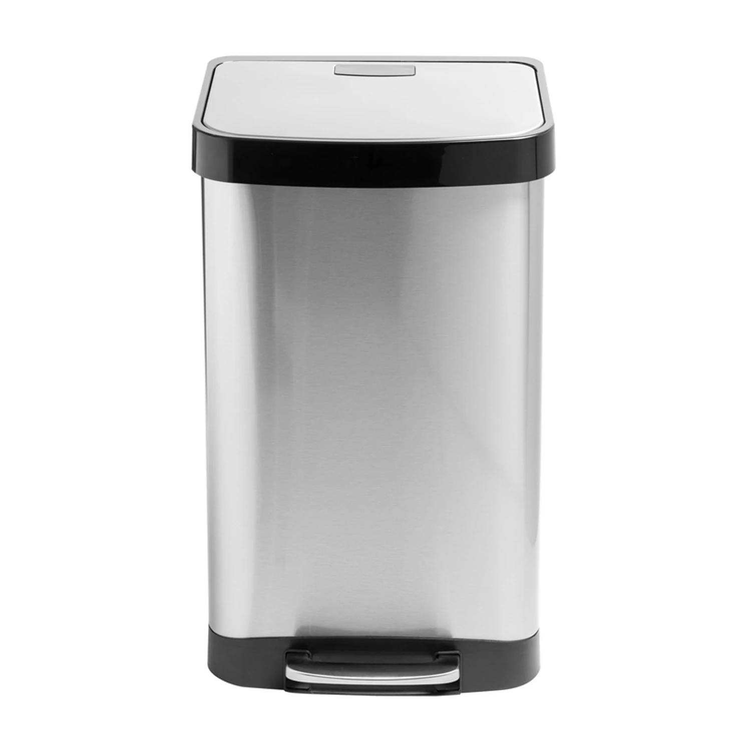 50l Stainless Steel Step Trash Can With Lid - Silver