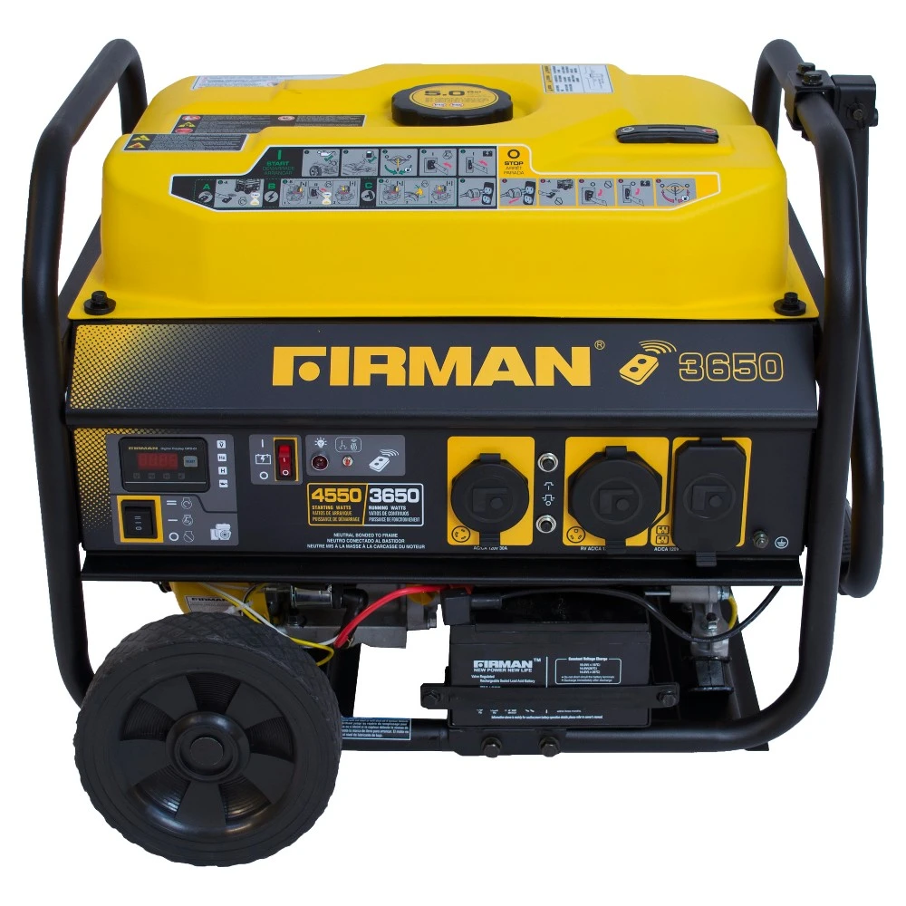 Portable Gas Generator with Remote Start, CARB Certified, 4550 Running Watts, 3650 Starting Watts, Includes Wheel Kit