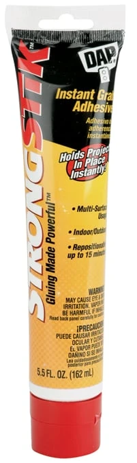 Strongstik Heavy-duty Instant Grab Adhesive, Latex, 5.5-ounce Tube