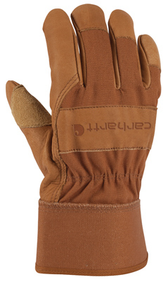 Grain Leather Work Gloves With Safety Cuff, Large, Model A518brn L
