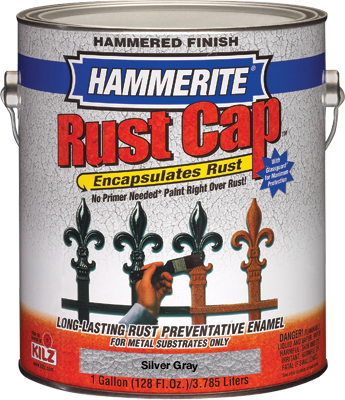 Hammerite Rust Cap 1 Gallon Hammered Silver Gray Metal Paint - Model 45105