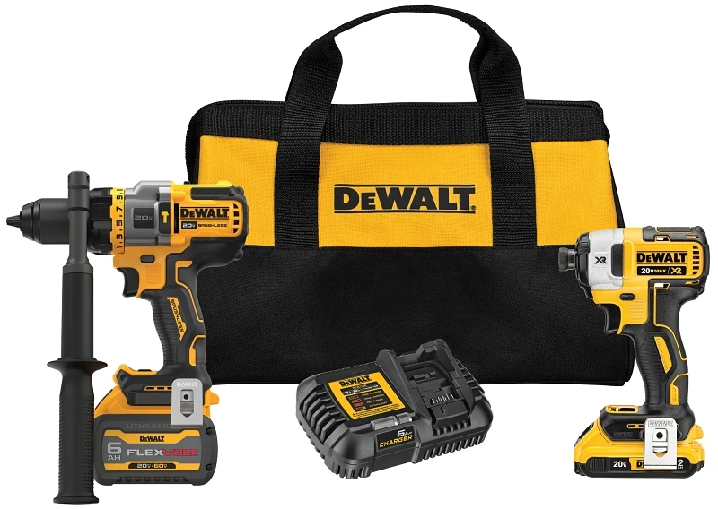 20v Max 2-tool Brushless Hammer Drill & Impact Driver Combo Kit With Batteries & Charger