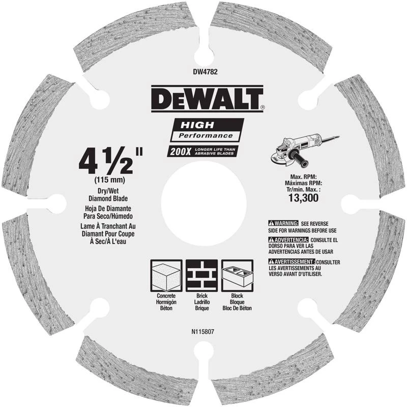 HP Segmented Diamond Circular Saw Blade, 4-1/2 In.