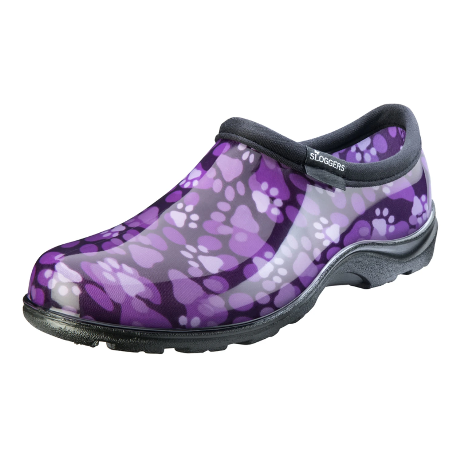 Sloggers Women's Size 8 Purple Paw Print Waterproof Garden And Rain Shoes