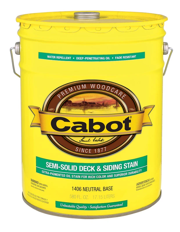 Semi-solid Deck & Siding Stain, 1406 Neutral Base, 5 Gallon Pail