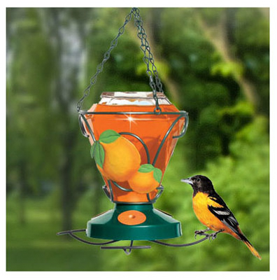 24-ounce Deluxe Hand Painted Glass Oriole Feeder Model 750