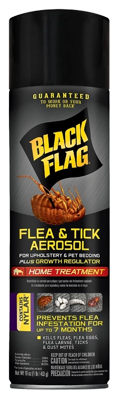 Flea & Tick Killer Plus Growth Regulator, 16 Oz. Aerosol For Upholstery & Pet Bedding