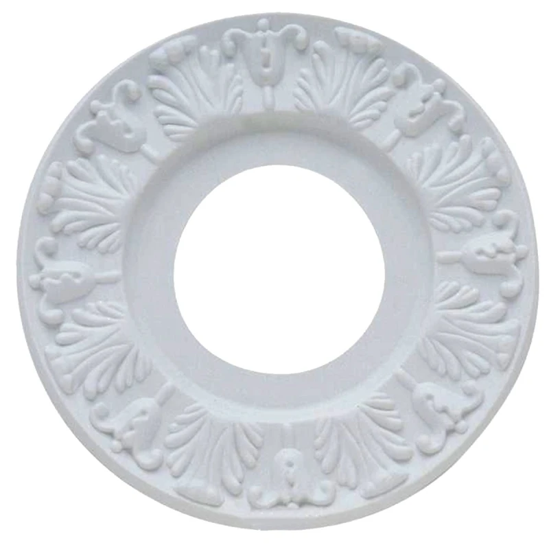 7702700 10 In. Victorian White Ceiling Medallion, Durable Plastic