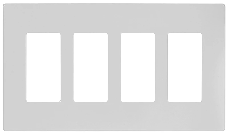 Aspire 4-Gang Screwless Wall Plate - White Satin
