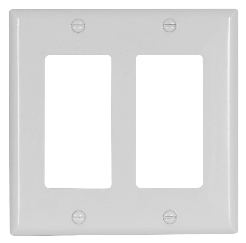 2152w-box 2-gang Thermoset Wallplate, 4.5 In L X 4.56 In W, High-gloss White