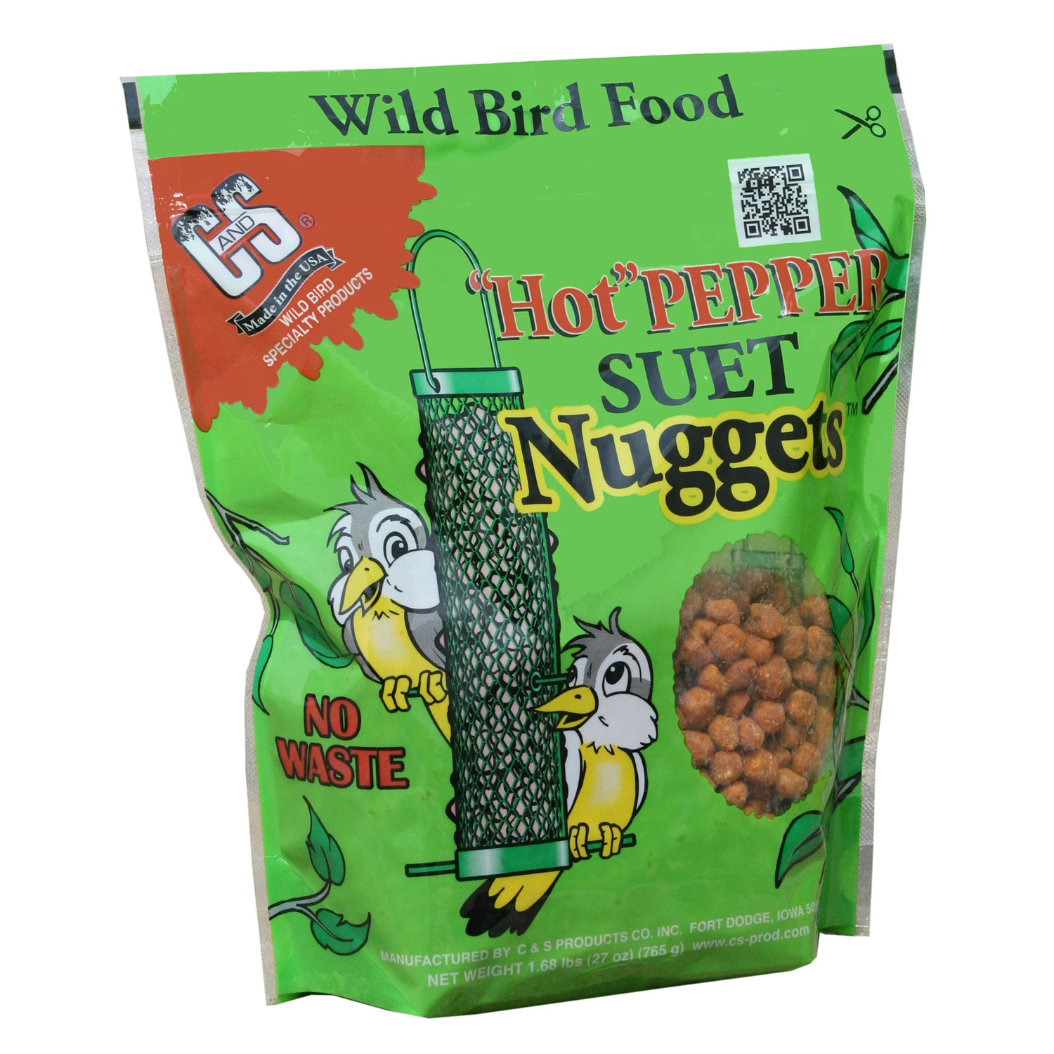 Hot Pepper Suet Nuggets Bird Food, High-energy, 27 Oz Bag, Model Cs06107