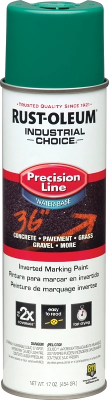 1834838 Inverted Marking Spray Paint, Apwa Safety Green, 17 Oz Can