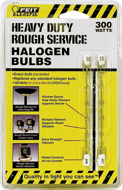 300W Heavy Duty Double Ended T3 Rough Service Halogen Bulb BPQ300T3-CL-RS2