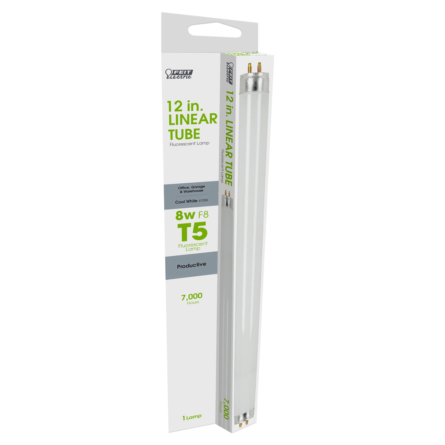 F8t5/cw 8w T5 Fluorescent Bulb, 12 In, Cool White, 320 Lumens, G5 Base