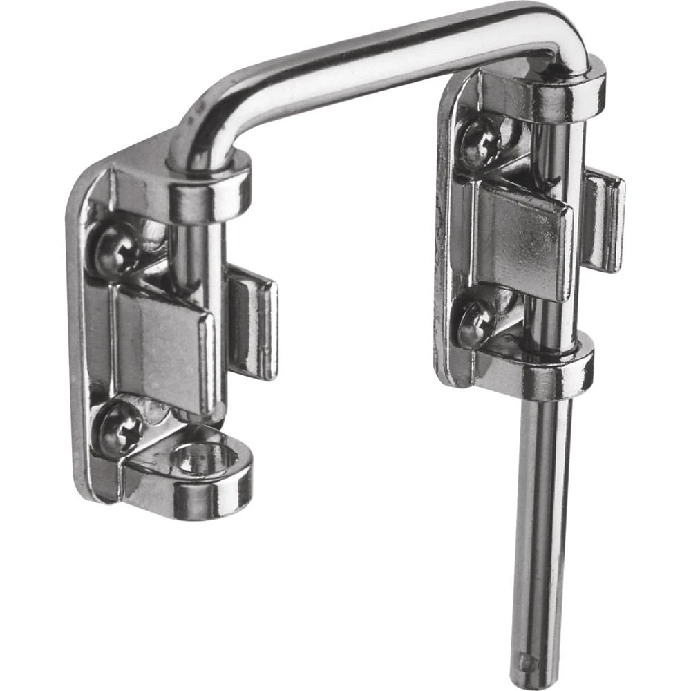 U-9847 Sliding Door Loop Lock, Nickel Plated Steel, 2-1/8 In.