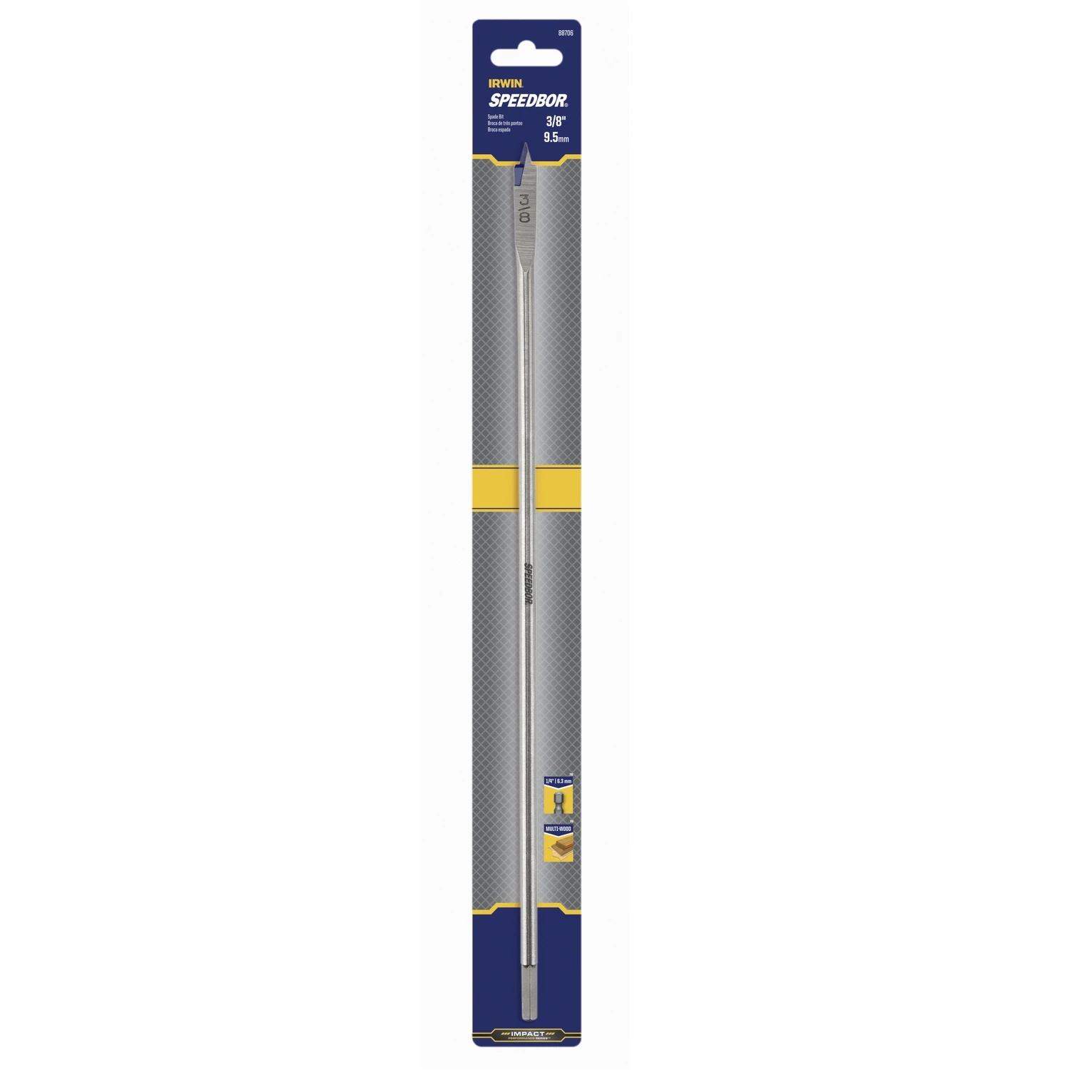 Speedbor Wood Boring Spade Drill Bit 3/8 Inch Diameter by 16 Inch Length