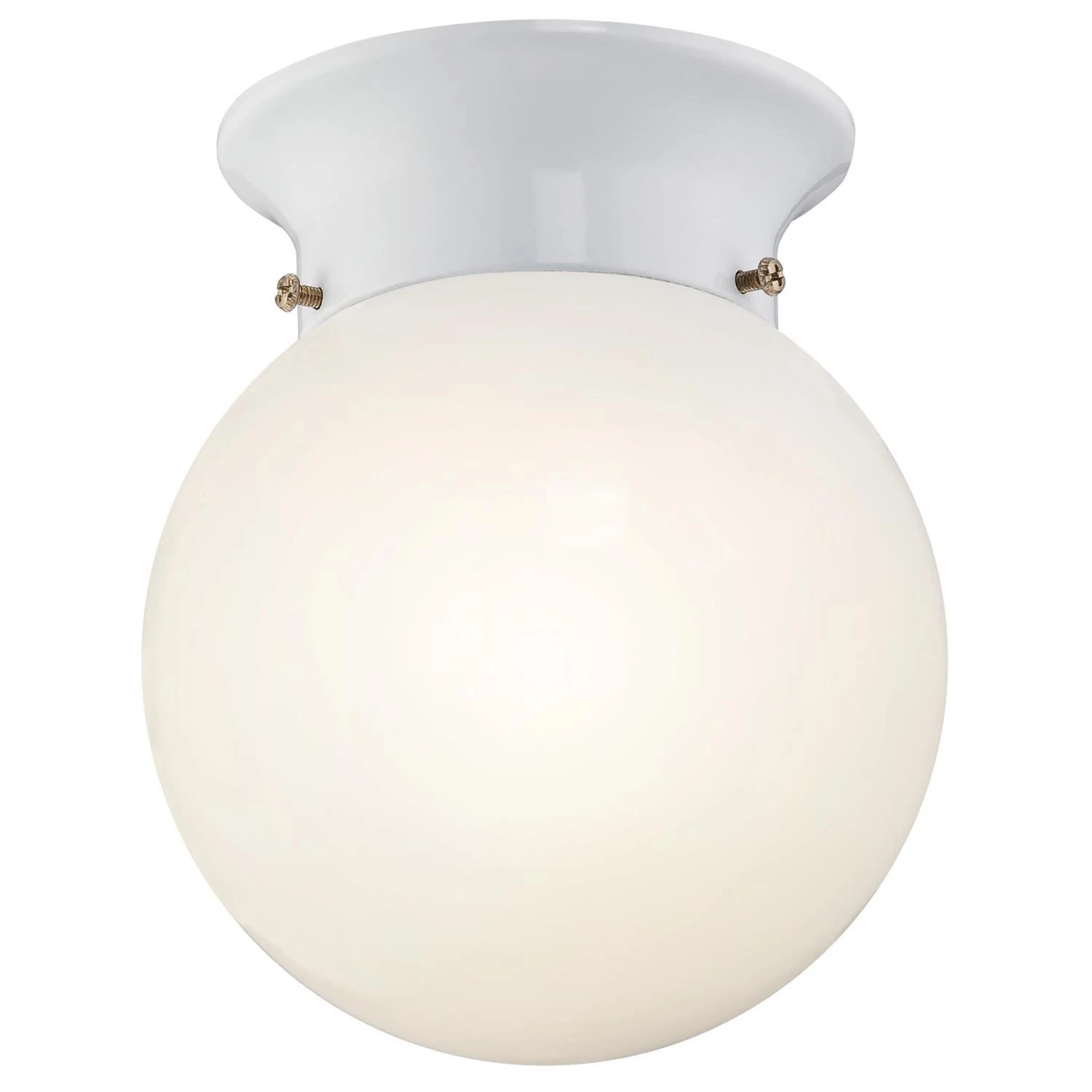 White Flush Mount LED Light with White Lens, 620 Lumens, 8 Watt, 5 and 13/16 Inch Diameter