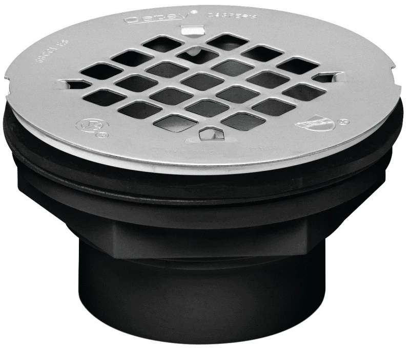42086 2-inch Abs Solvent Weld Shower Drain With 4-1/4-inch Plastic Strainer