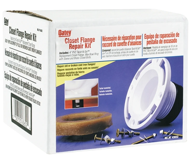 Twist-N-Set Replacement Toilet Bowl Kit, 4 Inch, Complete Installation Set