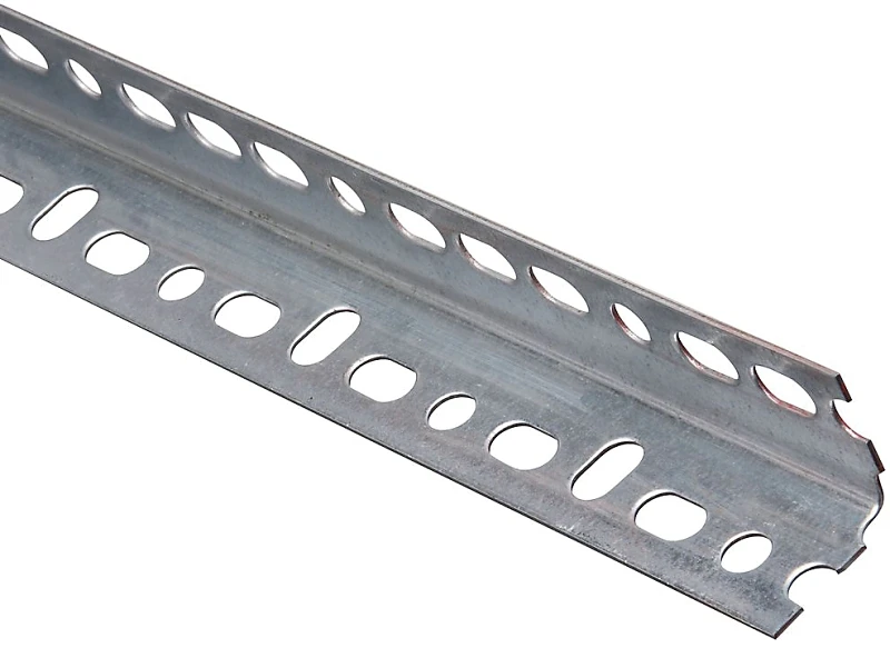N341-123 Slotted Angle Stock, 1-1/4" Leg X 36" Length, Galvanized Steel