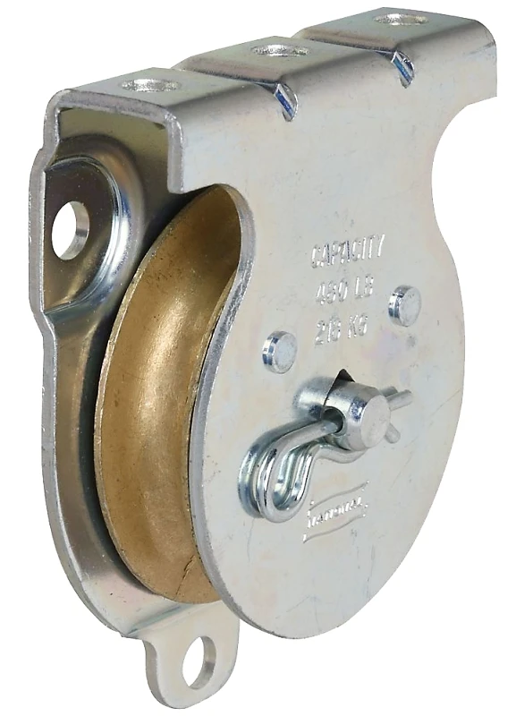 N233-254 Single Pulley, 2 In Sheave, 480 Lb Capacity, Zinc Plated