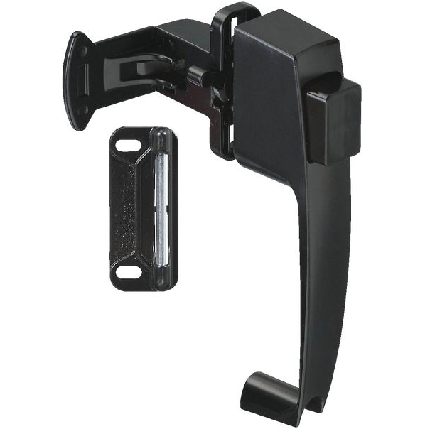 Black Push Button Door Latch for Outward Swinging Doors