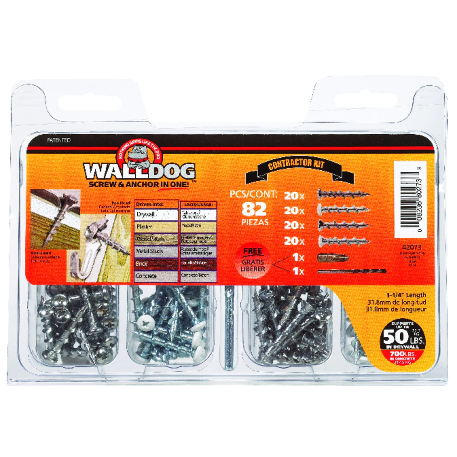 Hillman Walldog No. 10 x 1-1/4 in. L Phillips Pan Head Chrome Chrome Construction Screws 82