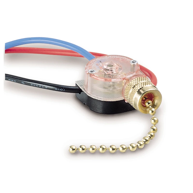 Pull-Chain Switch, DP3t, Brass Plated