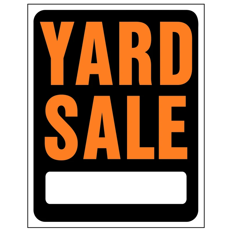Sp-111 15x19 Heavy Gauge Plastic Yard Sale Sign, Fluorescent Orange, Pack Of 5