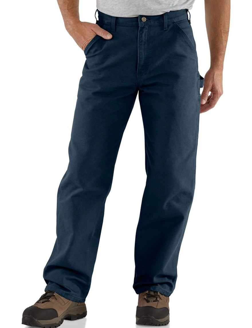 Dungaree Work Pants Washed Duck Fabric Loose Original Fit Moss Green Size 35 by 32 Inches