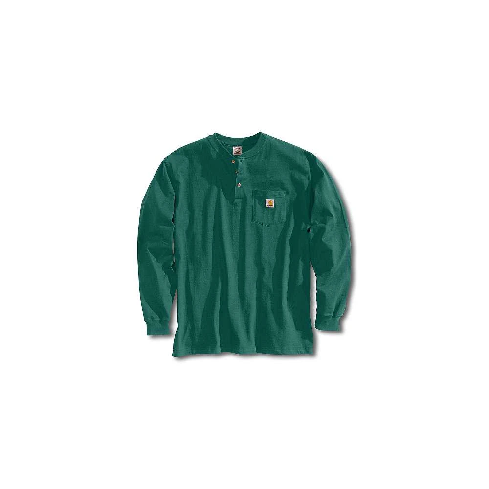 Men's Regular Xx Large Hunter Green Cotton Long-sleeve Henley T-shirt