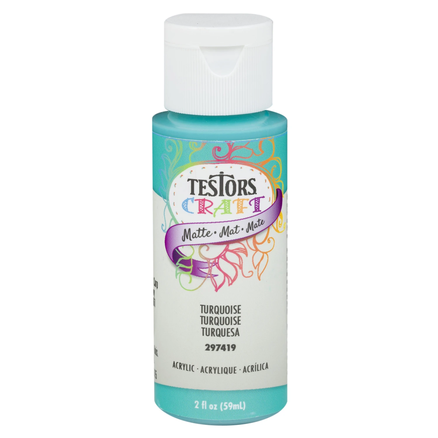2 Oz. Matte Acrylic Craft Paint, Turquoise - Non-toxic, Easy Cleanup