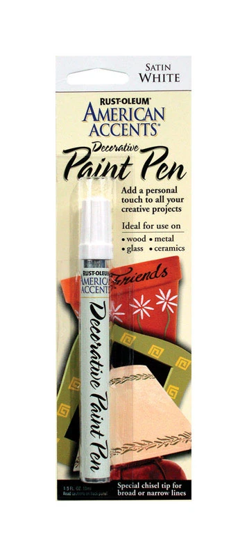 Craft Satin White Decorative Paint Pen, 1/3 Oz, Chisel Tip, Oil Based