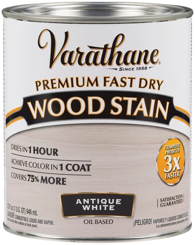 Fast Dry Antique White Urethane Modified Alkyd Interior Wood Stain, 1 Quart