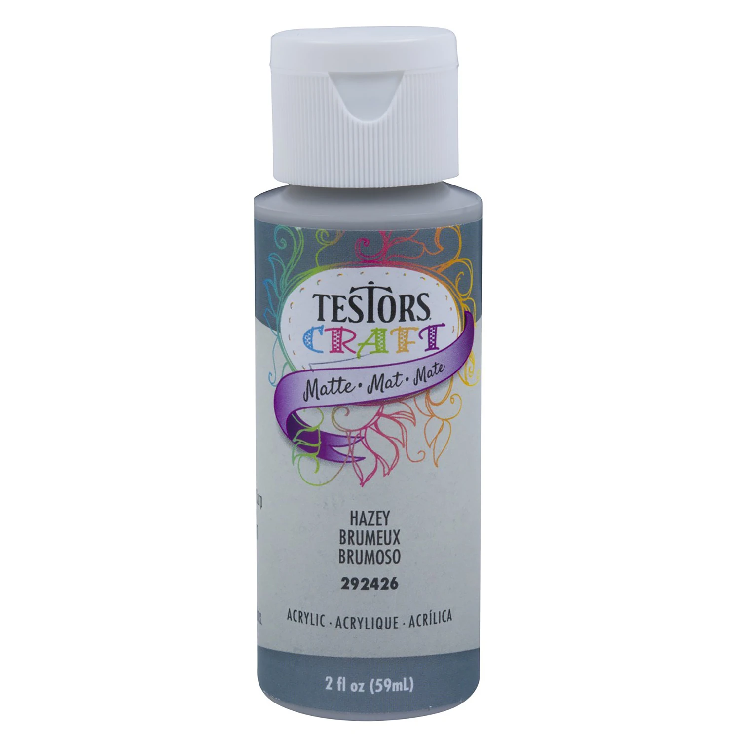 2 Oz. Acrylic Matte Craft Paint In Hazey - Versatile Water-based Paint