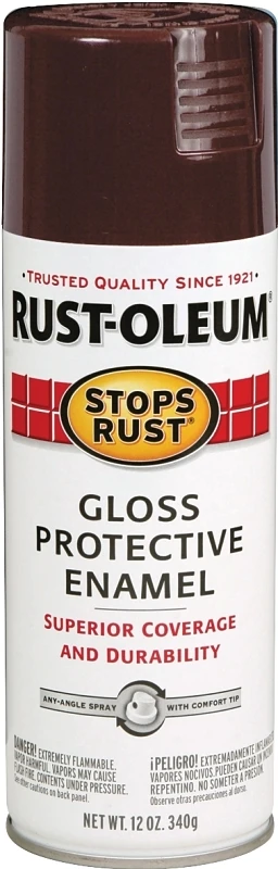 Rust-oleum Stops Rust Gloss Kona Brown Spray Paint, 12 Oz, Model 267112