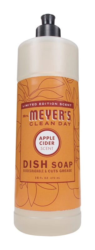 Liquid Dish Soap, Fall Seasonal Apple Cider Scent, 16 oz.
