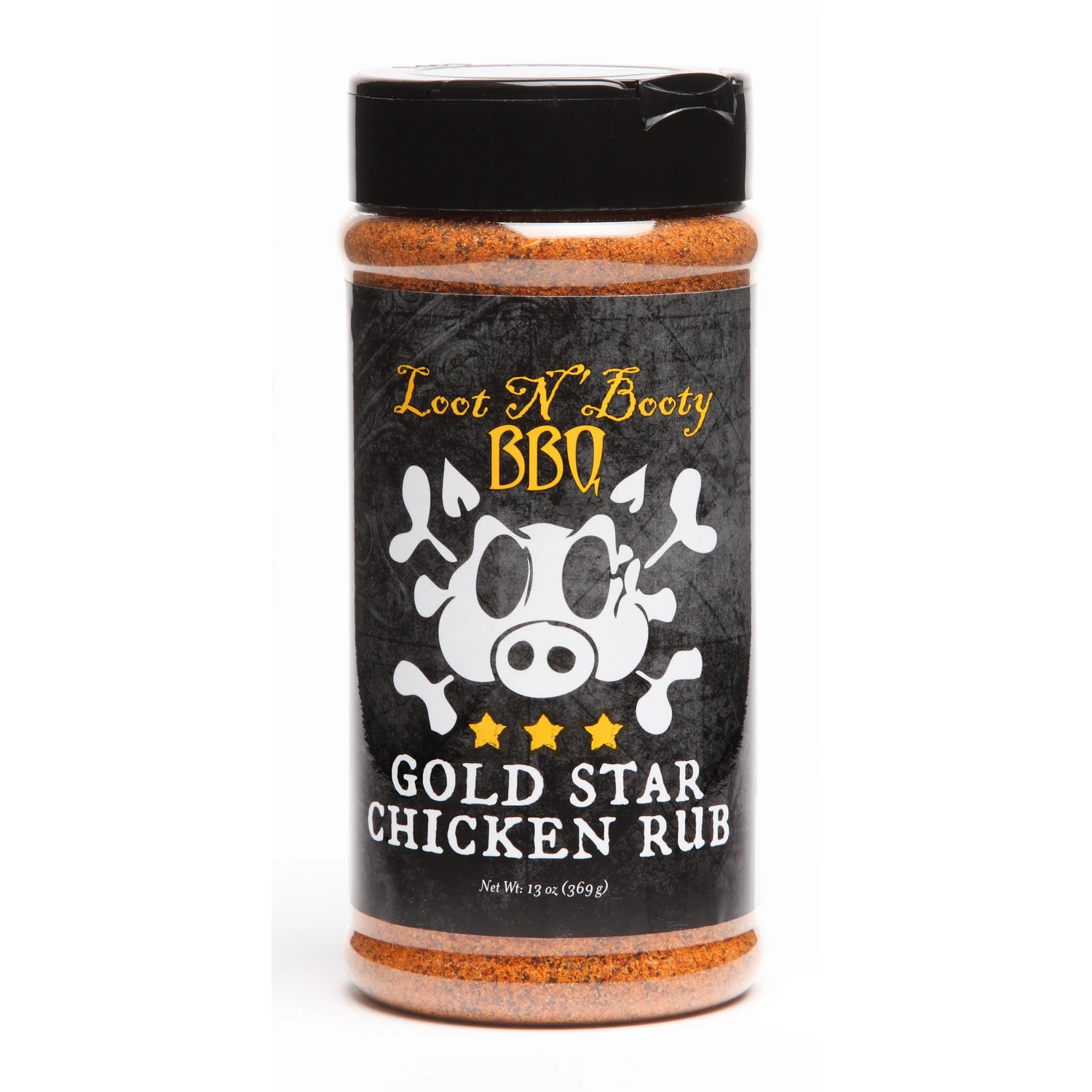 Loot N' Booty Gold Star Chicken Rub, 13 Oz Bottle - Award Winning Bbq Seasoning
