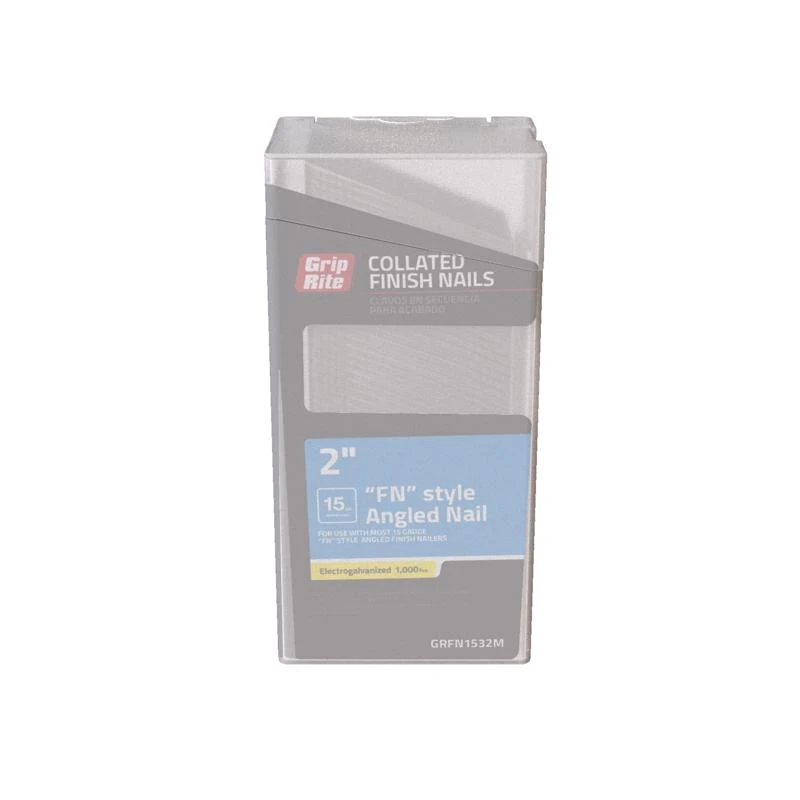 Collated Angled Finish Nails, FN-Style, Galvanized Steel, 2 In. x 15 Gauge, 1000-Pk.