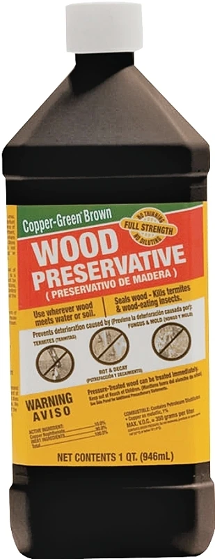 Copper-green Brown Exterior Wood Preservative 1 Quart - Oil-based Protection