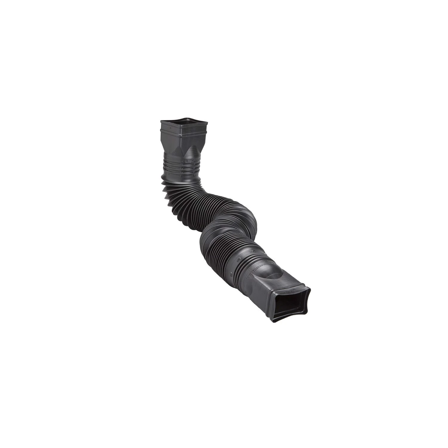 Flex-a-spout Black Vinyl Downspout Extension 25.5 In. To 55 In.