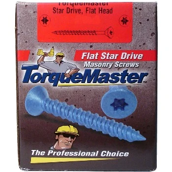 Masonry Screw, 1/4 x 3-1/4 In. Star Flat Head, 100-Pk.