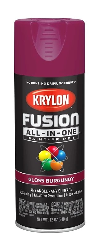 Fusion All-in-one Gloss Spray Paint & Primer, 12 Oz, Burgundy