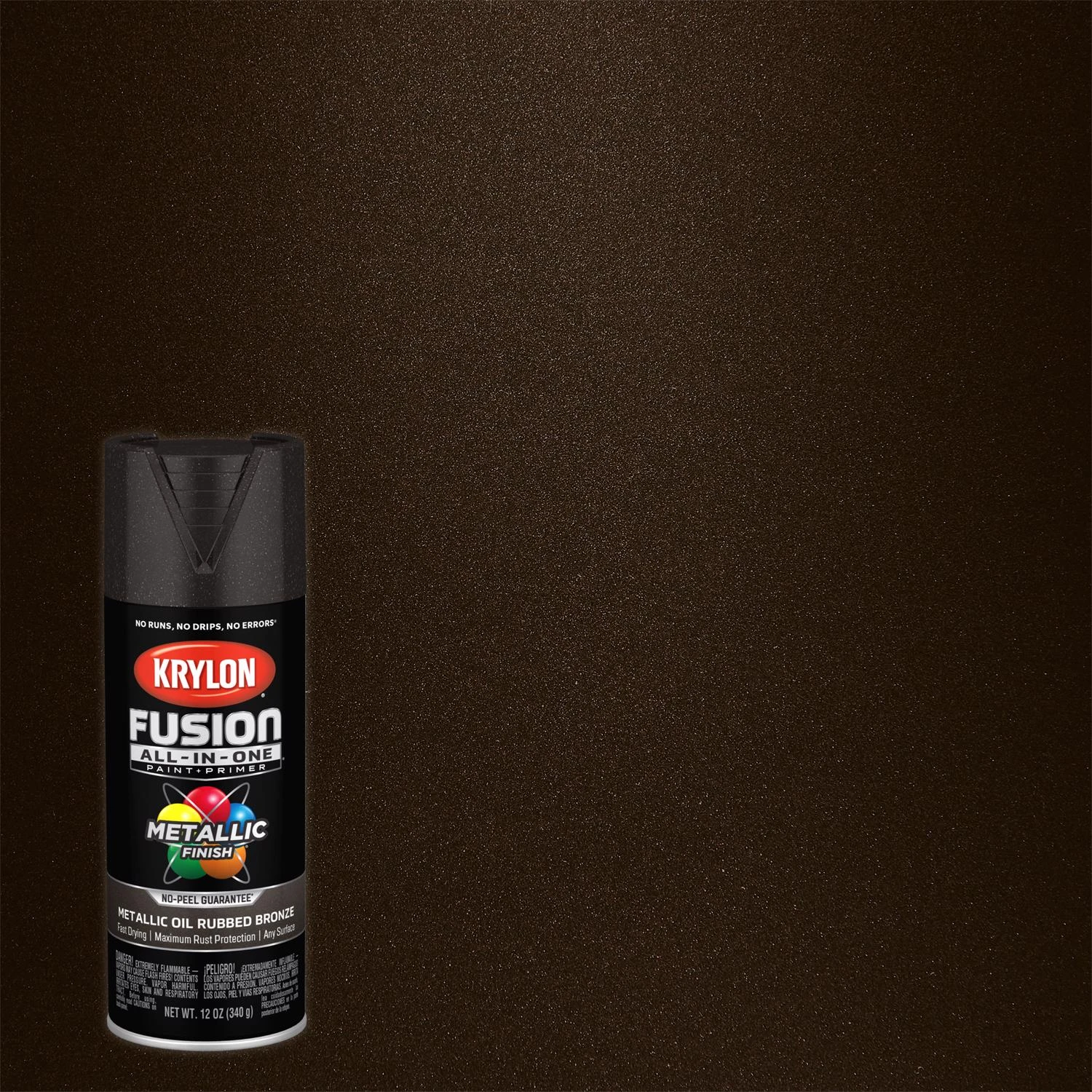 Fusion All-In-One Spray Paint and Primer, Metallic Oil-Rubbed Bronze, 12 Ounce Can