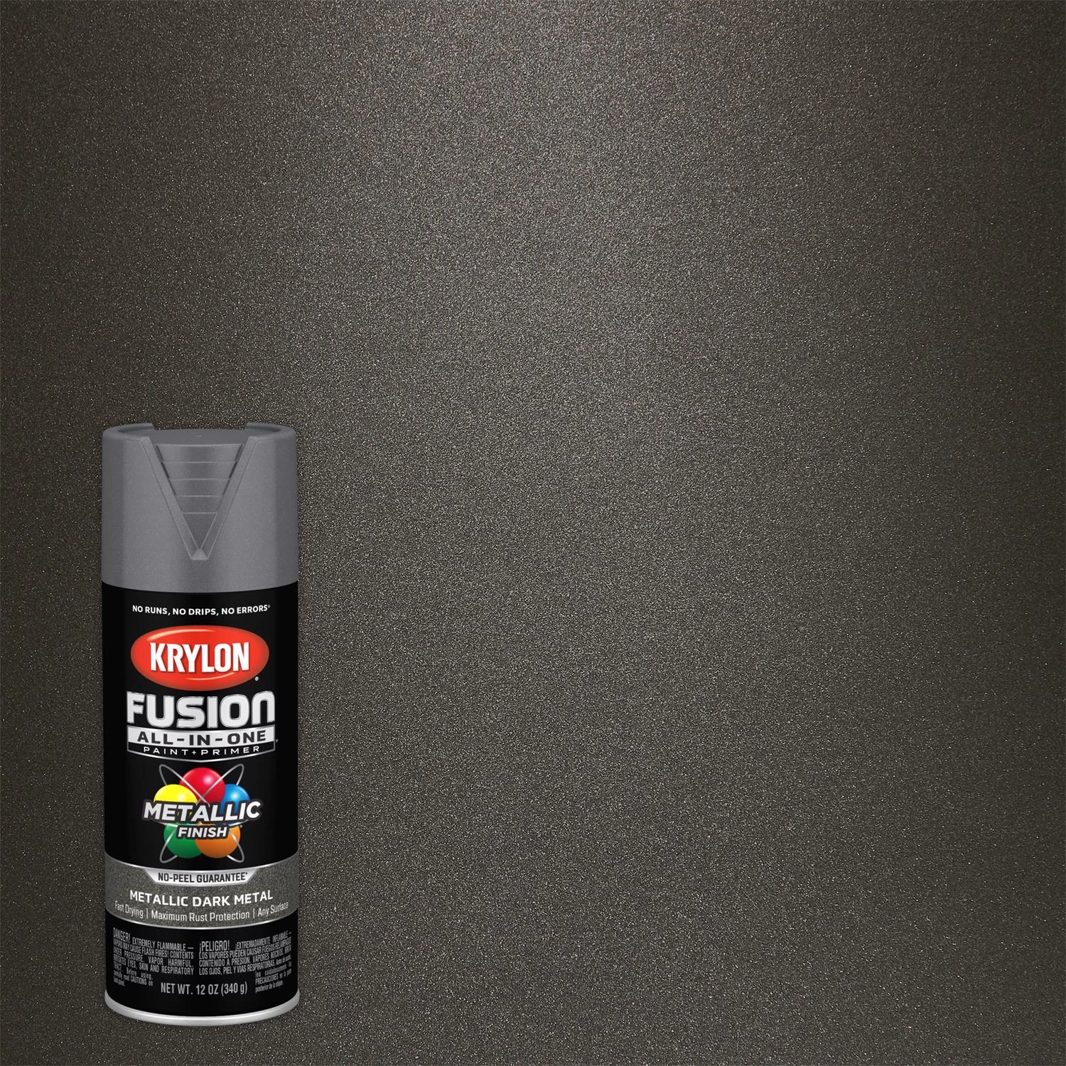 Fusion All-in-one Metallic Spray Paint & Primer, Dark Metal, 12 Oz.