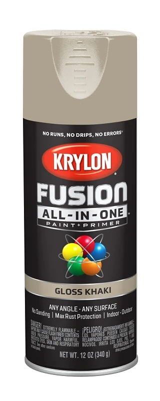 Krylon Fusion All-In-One Gloss Khaki Paint+Primer Spray Paint 12 oz