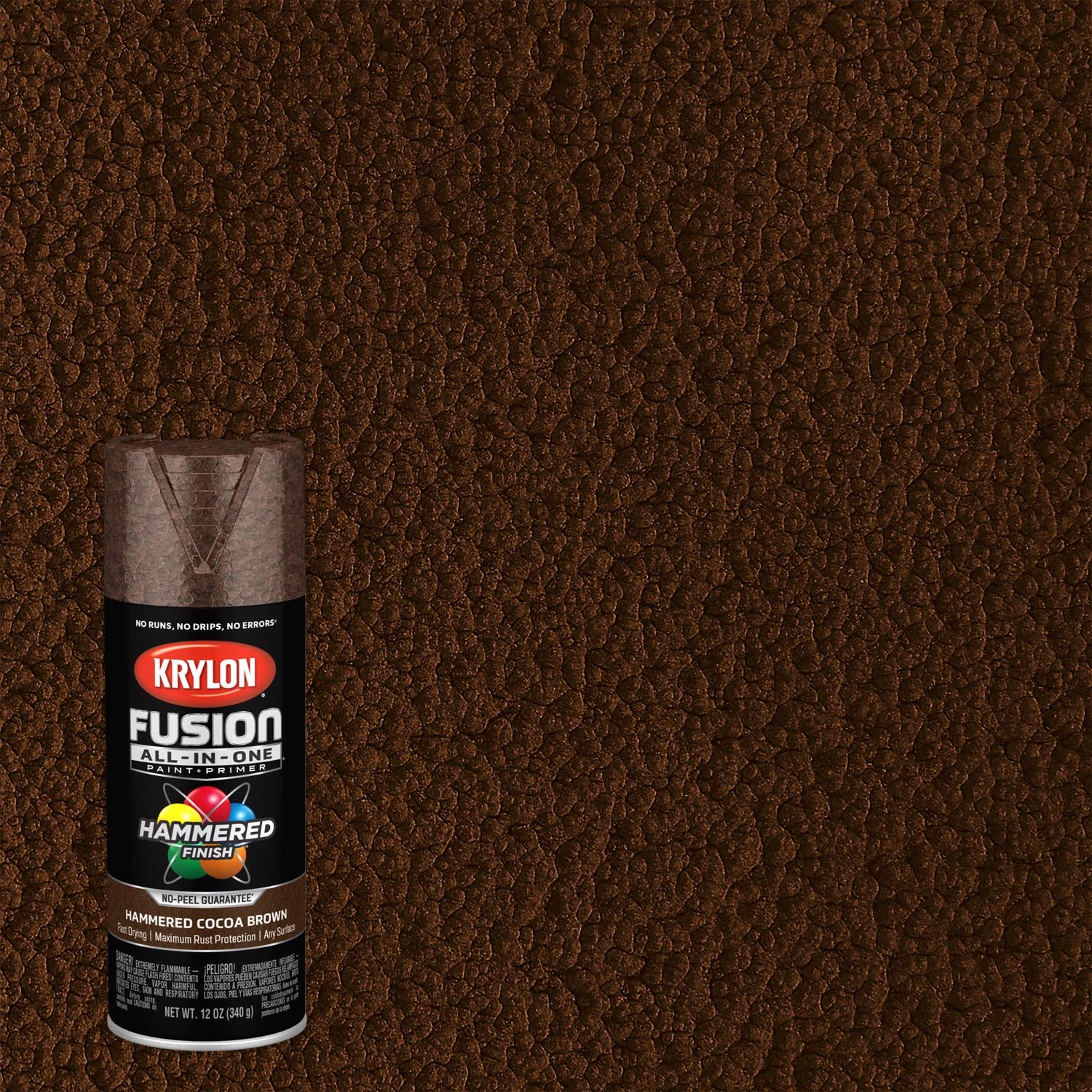 Fusion All-in-one Hammered Cocoa Brown Spray Paint & Primer, 12 Oz.